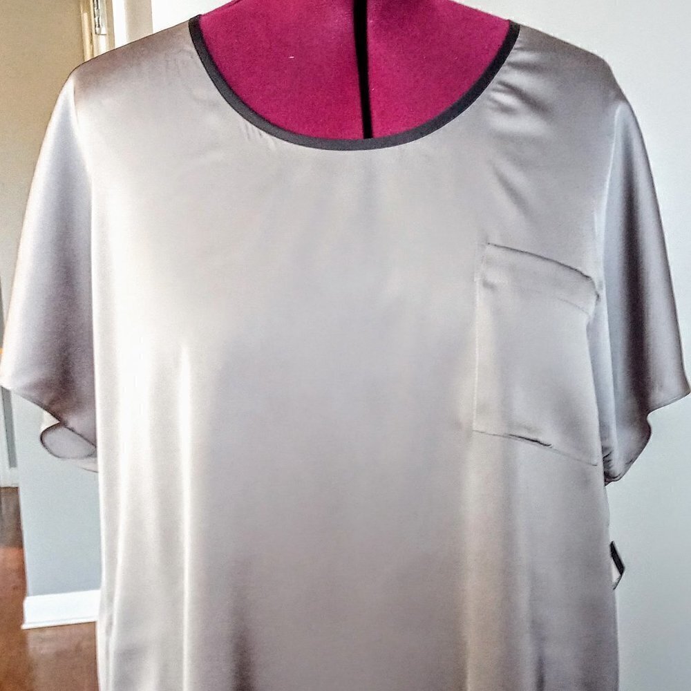 Halogen Grey Taupe Cap Sleeve Top